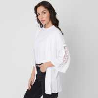 Плетена Жилетка Be You Lace Detail Cardigan Бяло Дамски пуловери и жилетки