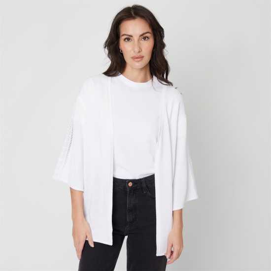 Дамски пуловери и жилетки Плетена Жилетка Be You Lace Detail Cardigan Бяло Плетена Жилетка Be You Lace Detail Cardigan Бяло Дамски пуловери и жилетки