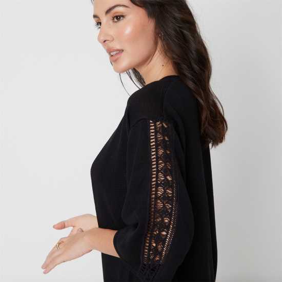 Дамски пуловери и жилетки Плетена Жилетка Be You Lace Detail Cardigan Черно Плетена Жилетка Be You Lace Detail Cardigan Черно Дамски пуловери и жилетки