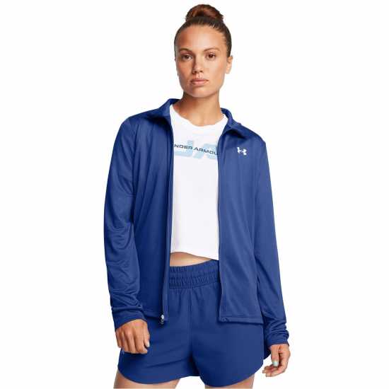 Under Armour Women's Tech Full-Zip Performance Tracksuit Top Синьо Дамски дрехи за фитнес