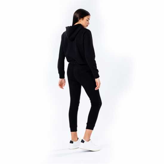 Hype Kids Crop Pullover Hoodie And Jogger Set Черно Детски спортни екипи