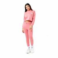 Hype Kids Crop Pullover Hoodie And Jogger Set Pink Детски спортни екипи