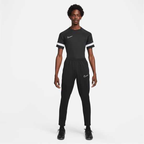 Nike Dri-FIT Academy Men's Zippered Soccer Pants Black/White Мъжко облекло за едри хора