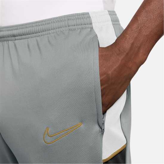 Nike Мъжки Анцуг Academy Zippered Tracksuit Bottoms Mens Grey/Gold 