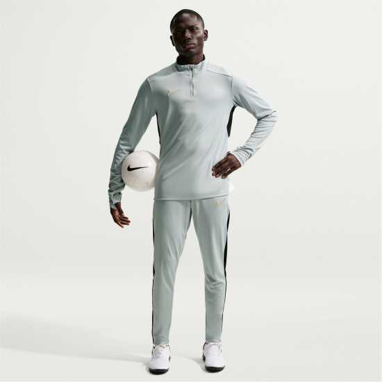 Nike Мъжки Анцуг Academy Zippered Tracksuit Bottoms Mens Grey/Gold 