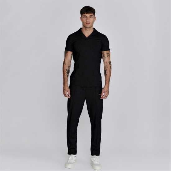 Siksilk Smart Open Hem Jersey Joggers Черно Siksilk Smart Open Hem Jersey Joggers Черно Мъжки меки спортни долнища