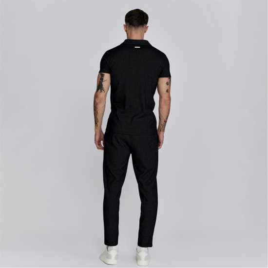 Siksilk Smart Open Hem Jersey Joggers Черно Siksilk Smart Open Hem Jersey Joggers Черно Мъжки меки спортни долнища