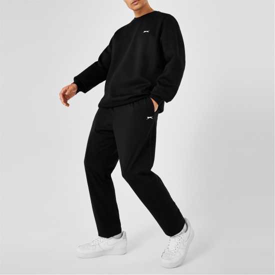 Slazenger Мъжко Спортно Долнище Jogging Bottoms Mens Черно Мъжки меки спортни долнища