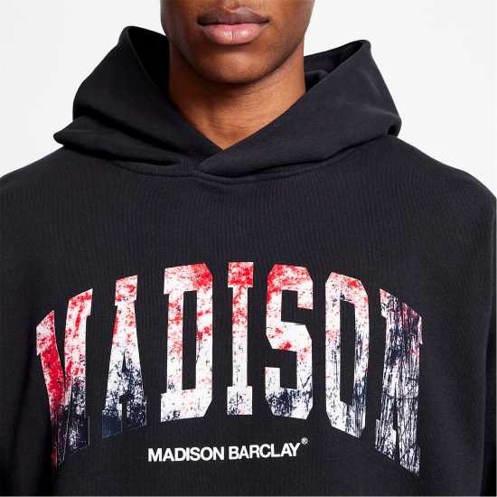 Madison Barclay Distressed Hoodie Черно Madison Barclay Distressed Hoodie Черно