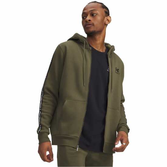 Under Armour Men's Icon Fleece Taping Full-Zip Hoodie Green/Black Under Armour Men's Icon Fleece Taping Full-Zip Hoodie Green/Black
