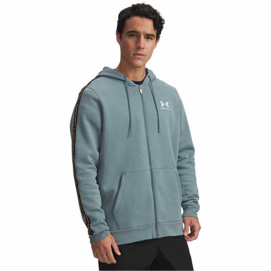 Under Armour Icon Fleece Taping Full-Zip Hoodie Джаспърско синьо Under Armour Icon Fleece Taping Full-Zip Hoodie Джаспърско синьо