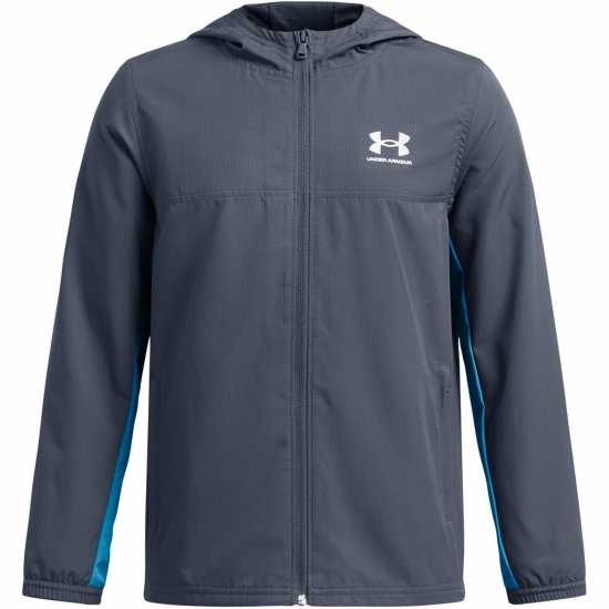 Under Armour Детско Яке Rival Zip Jacket Juniors Сиво/Синьо/Черно Детски суитчъри и блузи с качулки