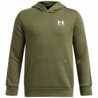 Under Armour Icon Fleece Taping Hoodie Juniors Морско зелено/Бяло Детски суитчъри и блузи с качулки