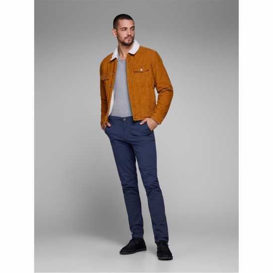 Jack And Jones Панталони Чино Slim Stretch Chino Trousers Нави блейзър Мъжки панталони чино