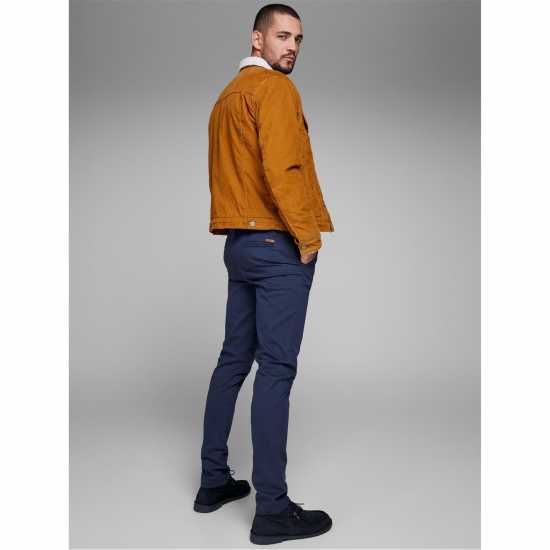 Jack And Jones Панталони Чино Slim Stretch Chino Trousers Нави блейзър Мъжки панталони чино