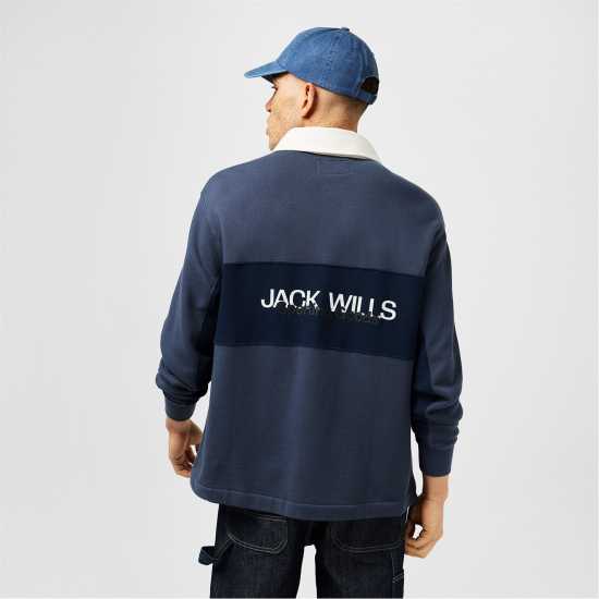 Мъжки горнища на анцуг Jack Wills Logo Rugby Polo Нощно небе Jack Wills Logo Rugby Polo Нощно небе Мъжки горнища на анцуг