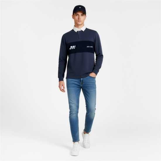 Спортна Блуза Jack Wills Men's Jw Logo Crew Sweatshirt Нощно небе 