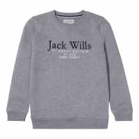 Блуза Обло Деколте Jack Wills Crew Neck Sweatshirt Grey Heather Детски горнища и пуловери
