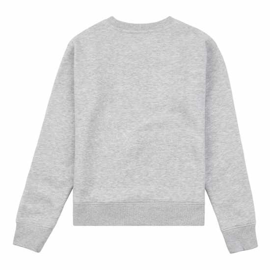 Блуза Обло Деколте Jack Wills Kids Girls Script Crew Neck Sweatshirt Сива Хизър Детски горнища и пуловери