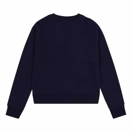Блуза Обло Деколте Jack Wills Kids Girls Script Crew Neck Sweatshirt Морска синьо Детски горнища и пуловери