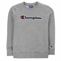 Champion Спортна Блуза Logo Crew Sweatshirt Grey Детски горнища и пуловери