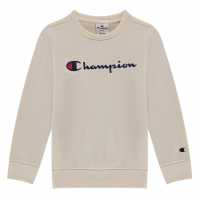 Champion Спортна Блуза Logo Crew Sweatshirt Sand SND YS015 Детски горнища и пуловери