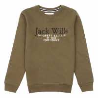 Jack Wills Script Crew Sweatshirt Junior Boys Grape Leaf Детски горнища и пуловери