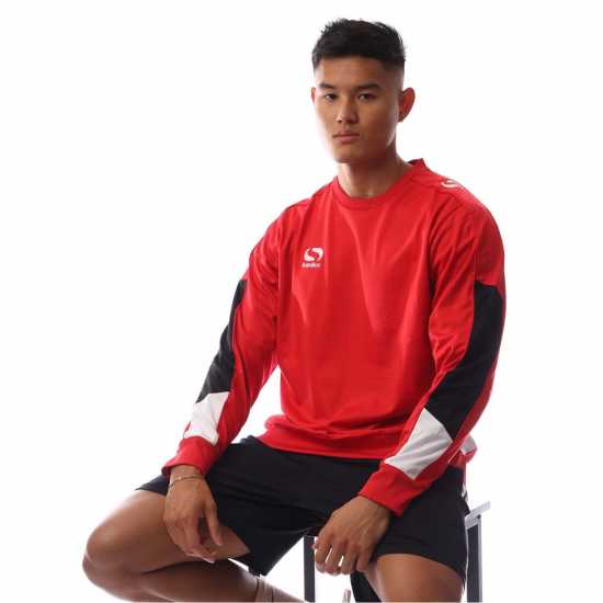 Sondico Men's Performance Crew Sweatshirt Червено/Бяло/Черно 