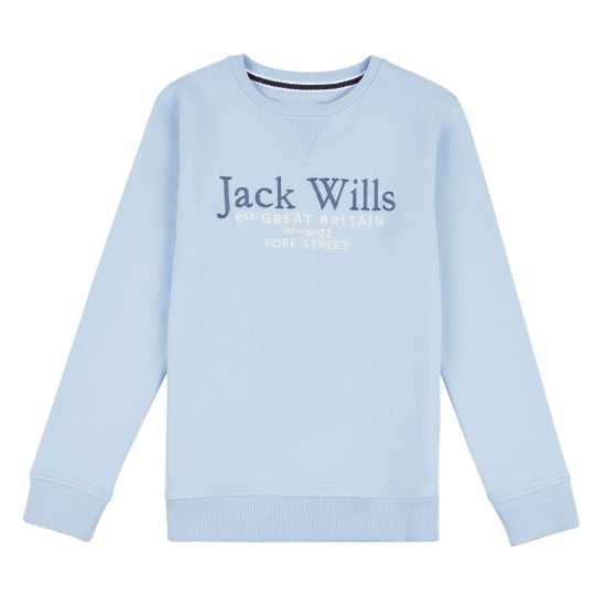 Jack Wills Jw Script Lb Crew Jn99 Cashmere Blue Детски горнища и пуловери