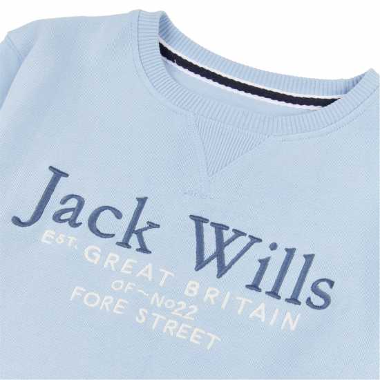 Jack Wills Jw Script Lb Crew Jn99 Cashmere Blue Детски горнища и пуловери
