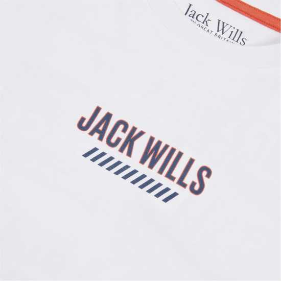 Jack Wills Ski Long Sleeve T-Shirt Bright White Детски горнища и пуловери
