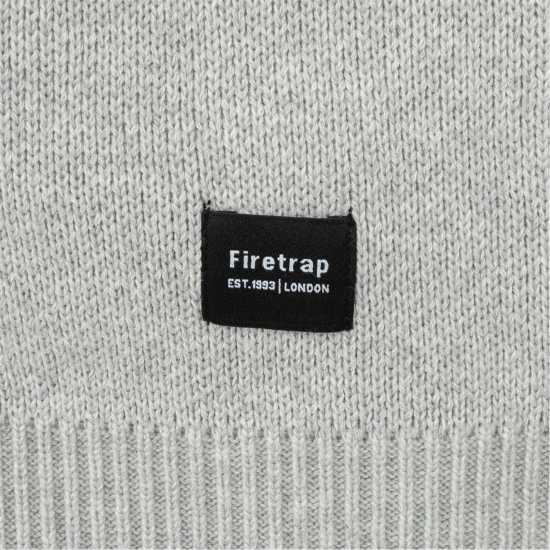 Мъжки горнища на анцуг Firetrap Crew Neck Sweater Knitted Jumper Men Светло сиво Firetrap Crew Neck Sweater Knitted Jumper Men Светло сиво Мъжки горнища на анцуг