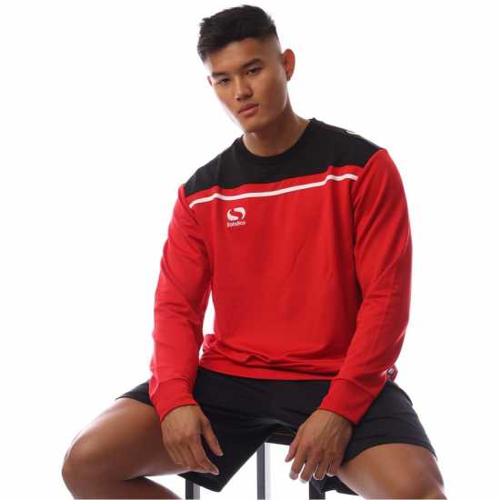 Sondico Performance Crew Sweatshirt Червен/Черен Sondico Performance Crew Sweatshirt Червен/Черен
