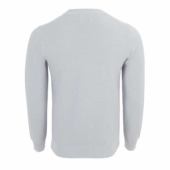 Firetrap Блуза С Обло Деколте Crew Neck Jumper Knitted Pullover Men Светло сиво Мъжки горнища на анцуг