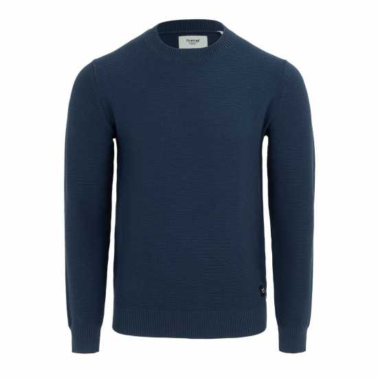 Firetrap Блуза С Обло Деколте Crew Neck Jumper Knitted Pullover Men Морска синьо Мъжки горнища на анцуг