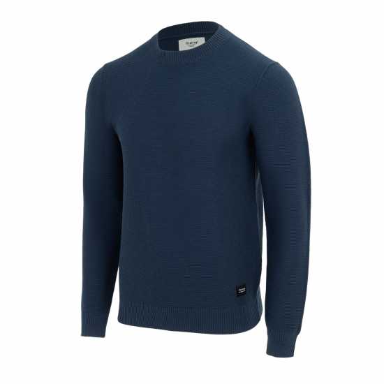 Firetrap Блуза С Обло Деколте Crew Neck Jumper Knitted Pullover Men Морска синьо Мъжки горнища на анцуг