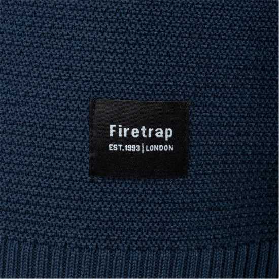 Firetrap Блуза С Обло Деколте Crew Neck Jumper Knitted Pullover Men Морска синьо Мъжки горнища на анцуг