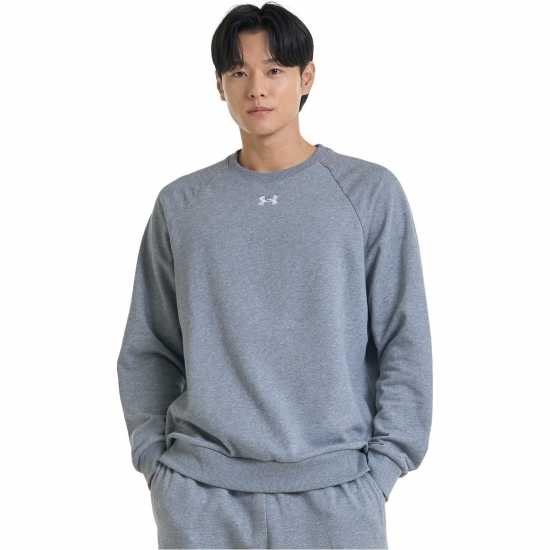 Under Armour Ua Rival Fleece Crew Mens Черно сиво 
