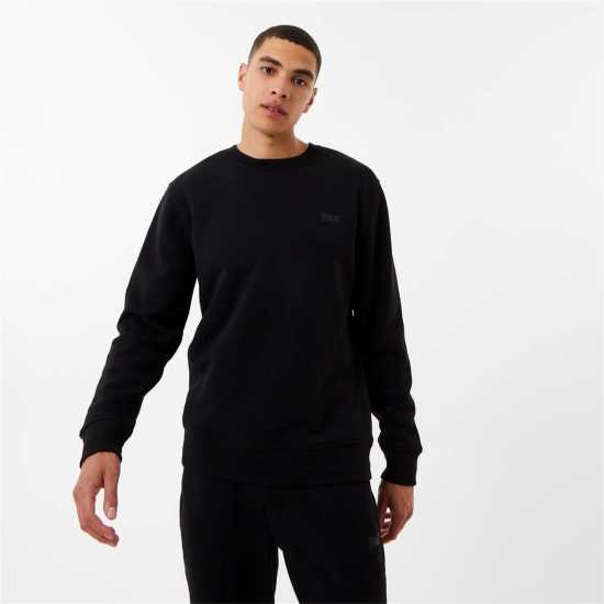 Everlast Мъжка Блуза Обло Деколте Premium Crew Sweatshirt Mens Black Мъжки горнища на анцуг