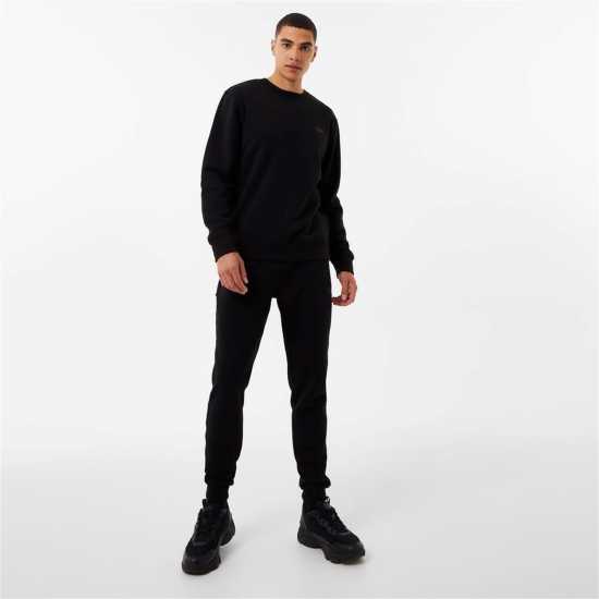 Everlast Мъжка Блуза Обло Деколте Premium Crew Sweatshirt Mens Black Мъжки горнища на анцуг