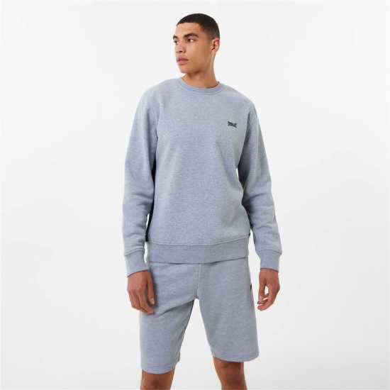 Everlast Мъжка Блуза Обло Деколте Premium Crew Sweatshirt Mens Сив марл Мъжки горнища на анцуг
