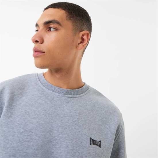 Everlast Мъжка Блуза Обло Деколте Premium Crew Sweatshirt Mens Сив марл Мъжки горнища на анцуг