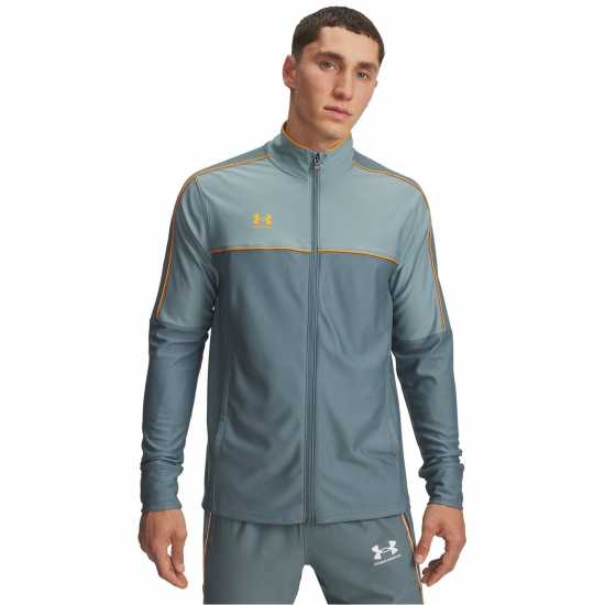 Under Armour Мъжко Спортно Горнище Challenger Tracksuit Top Mens Grey/Orange 