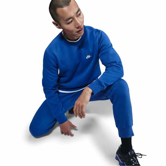 Мъжки горнища на анцуг Nike Sportswear Club Crew Кралско/Бяло Nike Sportswear Club Crew Кралско/Бяло Мъжки горнища на анцуг