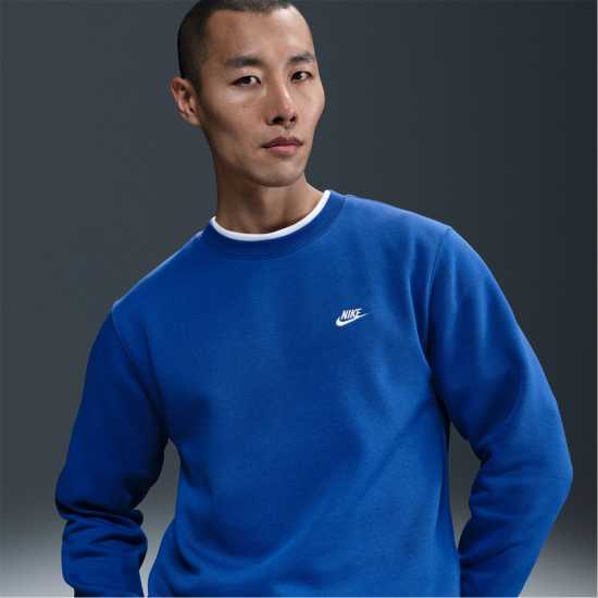 Мъжки горнища на анцуг Nike Sportswear Club Crew Кралско/Бяло Nike Sportswear Club Crew Кралско/Бяло Мъжки горнища на анцуг