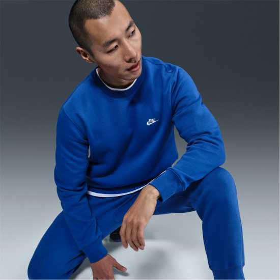 Мъжки горнища на анцуг Nike Sportswear Club Crew Кралско/Бяло Nike Sportswear Club Crew Кралско/Бяло Мъжки горнища на анцуг