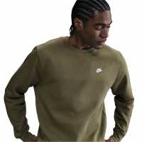 Мъжки горнища на анцуг Nike Sportswear Club Crew Олива/Бяло Nike Sportswear Club Crew Олива/Бяло Мъжки горнища на анцуг