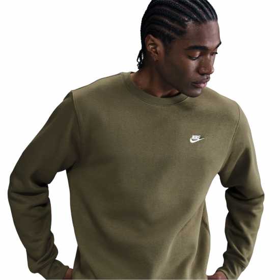Мъжки горнища на анцуг Nike Sportswear Club Crew Олива/Бяло Nike Sportswear Club Crew Олива/Бяло Мъжки горнища на анцуг