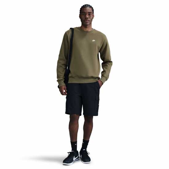 Мъжки горнища на анцуг Nike Sportswear Club Crew Олива/Бяло Nike Sportswear Club Crew Олива/Бяло Мъжки горнища на анцуг