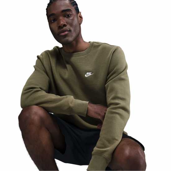 Мъжки горнища на анцуг Nike Sportswear Club Crew Олива/Бяло Nike Sportswear Club Crew Олива/Бяло Мъжки горнища на анцуг
